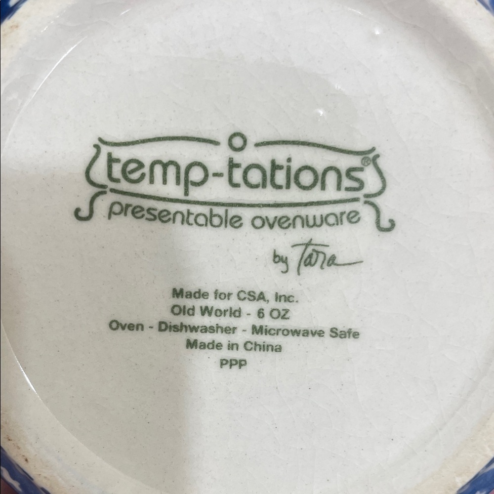 Old world  temptations set of 2 -6 oz White Floral Ceramic Bowls - Picture 2 of 3
